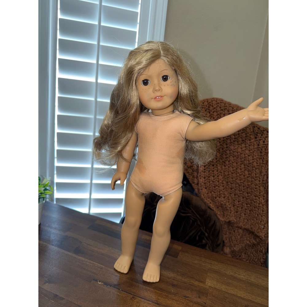 American Girl Tenney Doll Blonde Hair Brown Eyes Freckles Stained for Repair